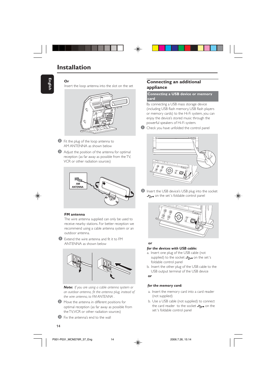 Installation | Philips MCM276R-37B User Manual | Page 14 / 34