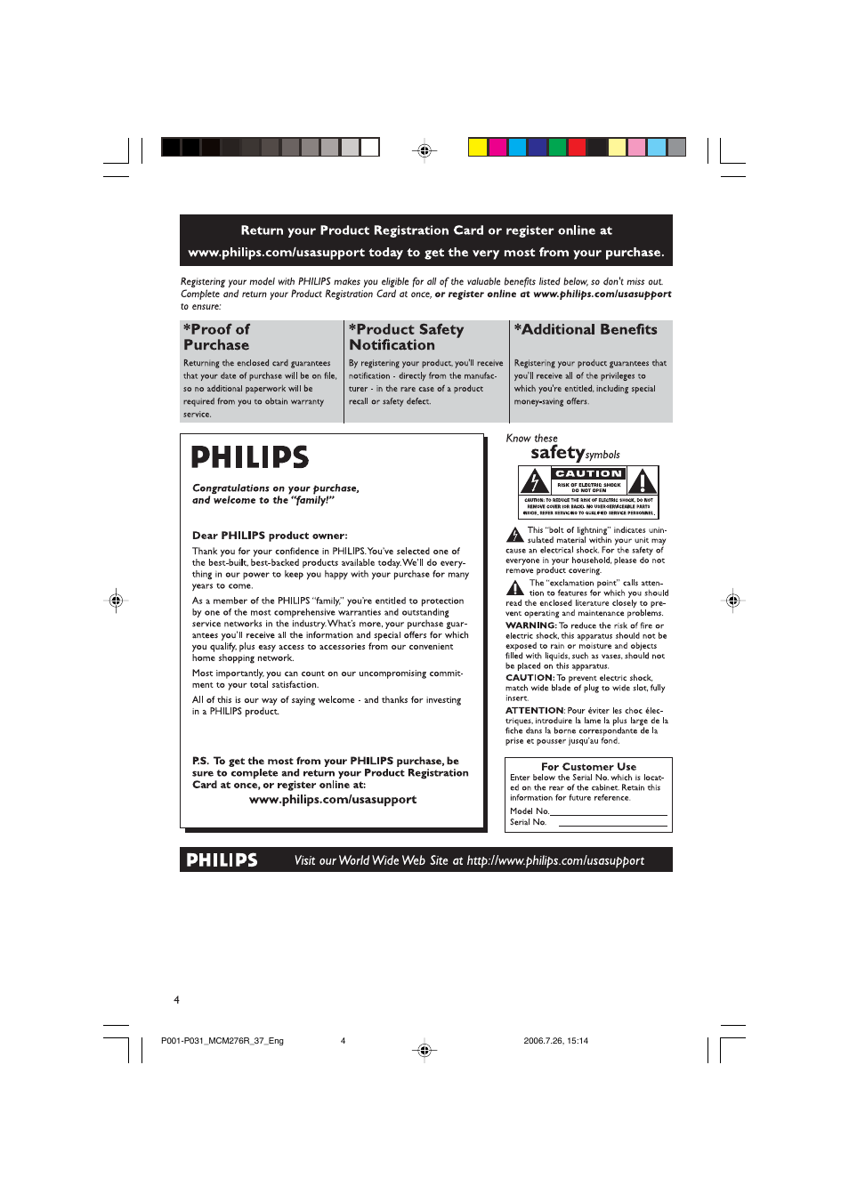 Philips MCM276R-37B User Manual | Page 4 / 34
