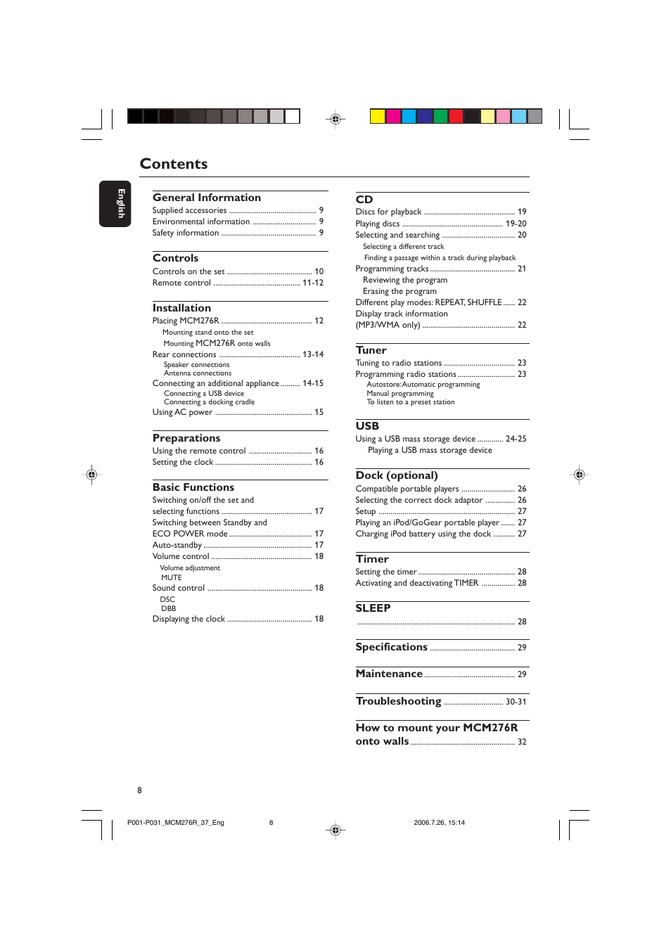 Philips MCM276R-37B User Manual | Page 8 / 34