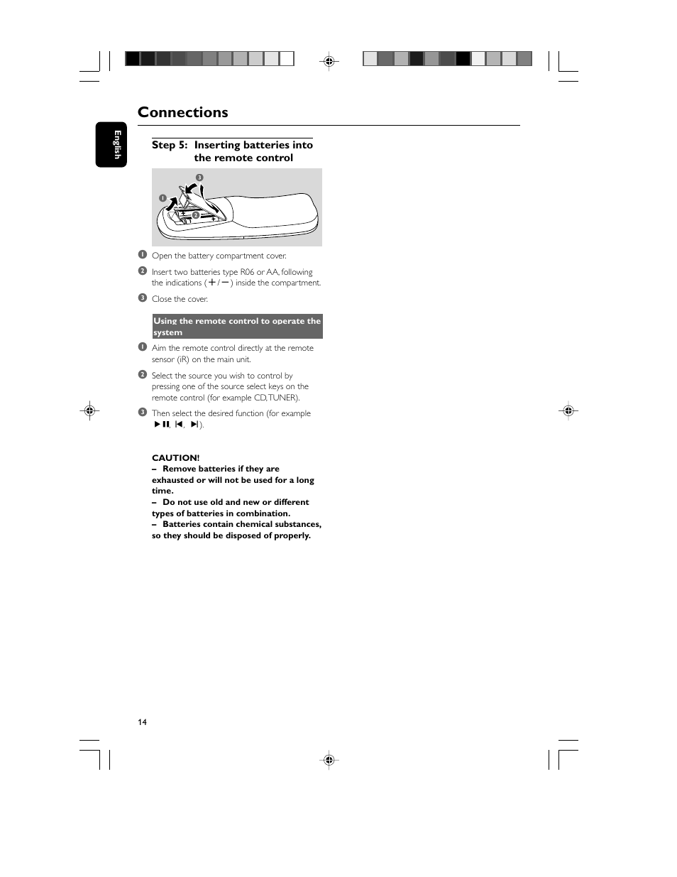 Connections | Philips FWM70-07 User Manual | Page 14 / 28