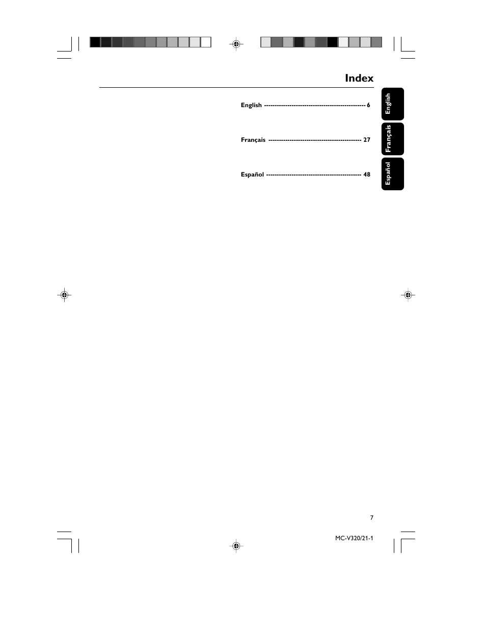 Index | Philips FWM70-07 User Manual | Page 7 / 28