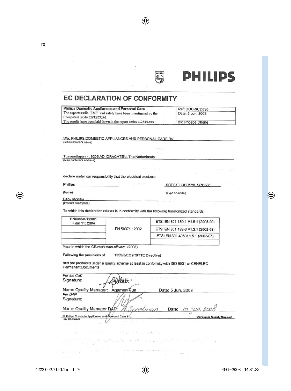 Philips SCD520-00 User Manual | Page 70 / 74