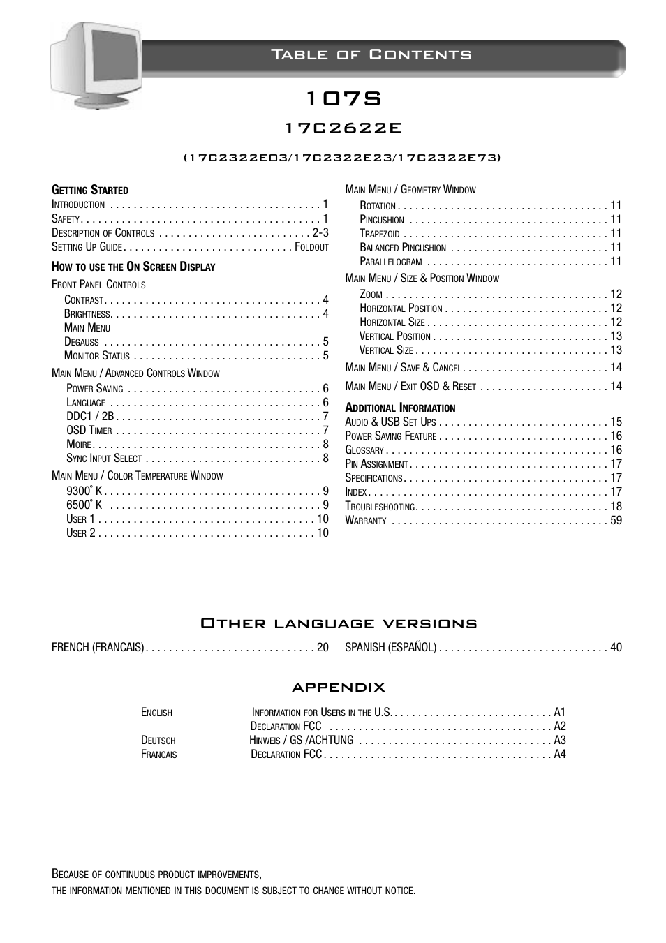 Philips 17C2322E99 User Manual | 20 pages
