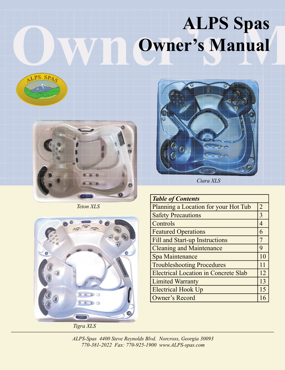 Alps Electric Tigra XLS User Manual | 16 pages