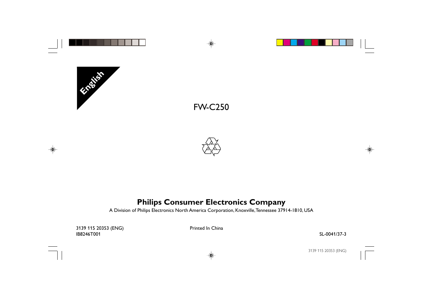 Fw-c250, English, Philips consumer electronics company | Philips FWC250 User Manual | Page 28 / 28
