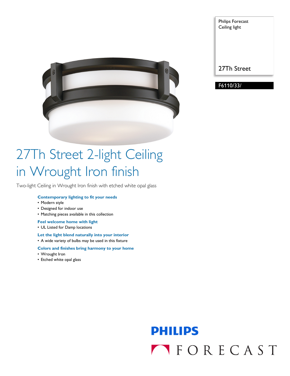 Philips F611033 User Manual | 2 pages