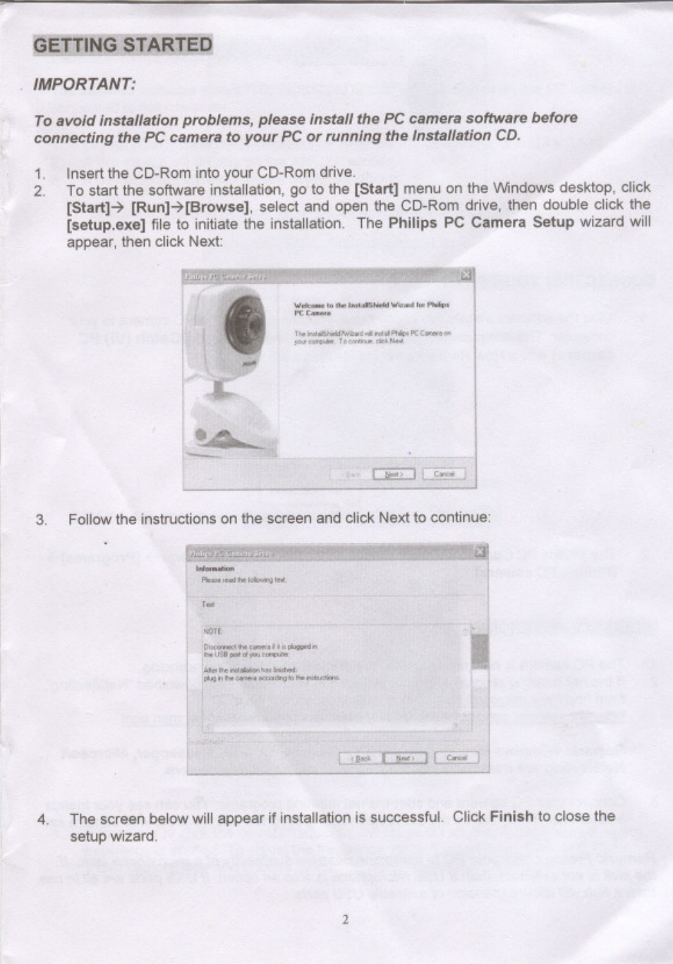 Getting started | Philips SIC4700-37 User Manual | Page 3 / 12