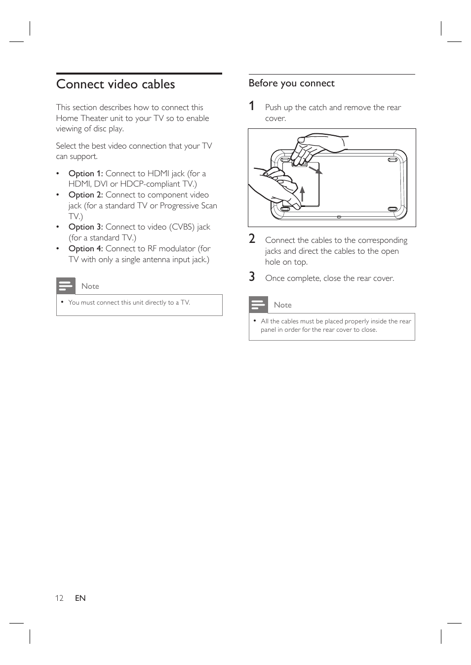 Connect video cables | Philips HTS6515D-37B User Manual | Page 12 / 52