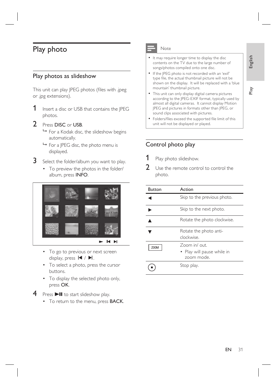 Play photo | Philips HTS6515D-37B User Manual | Page 31 / 52