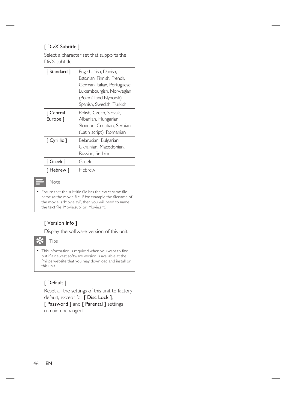 Philips HTS6515D-37B User Manual | Page 46 / 52