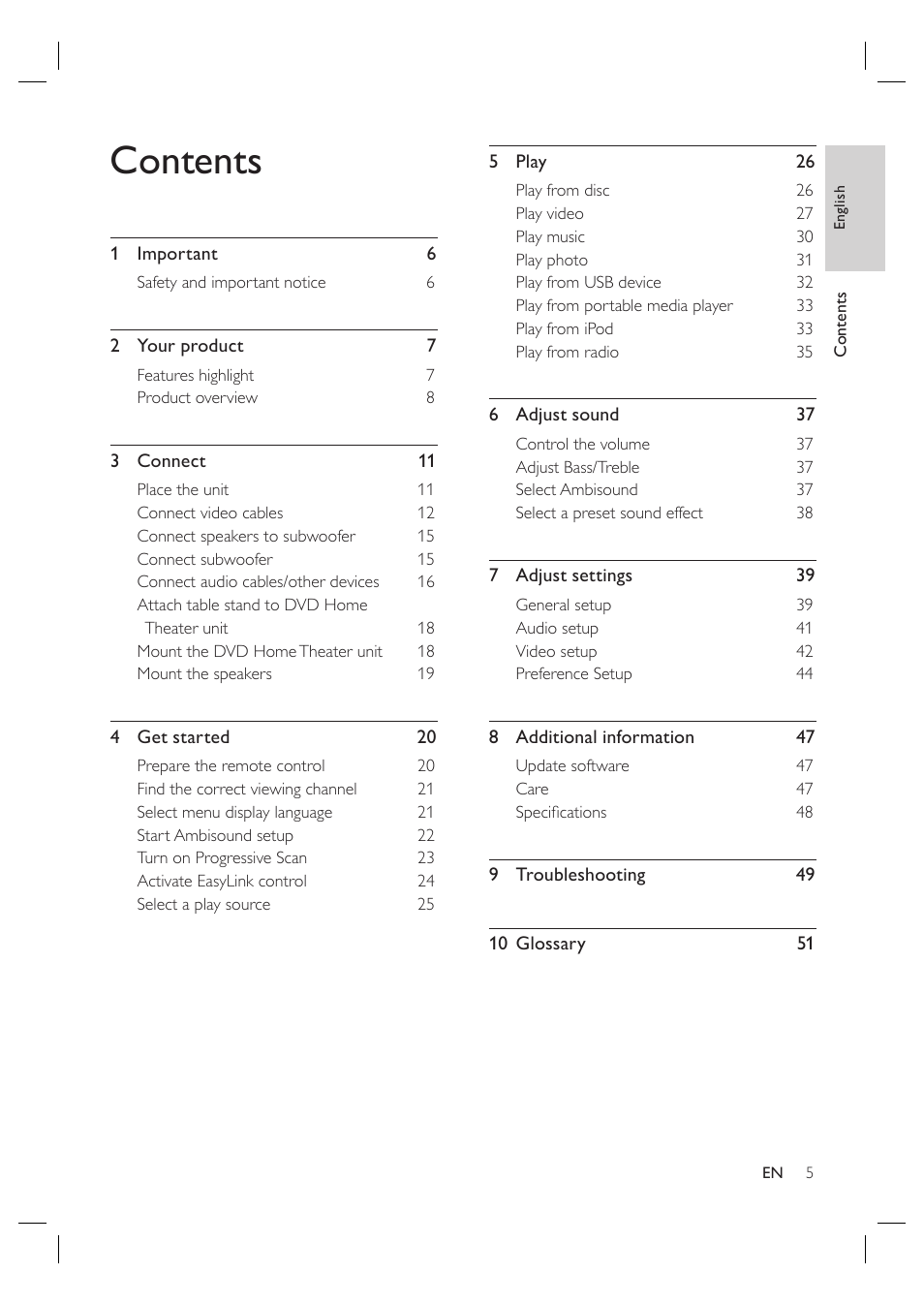 Philips HTS6515D-37B User Manual | Page 5 / 52