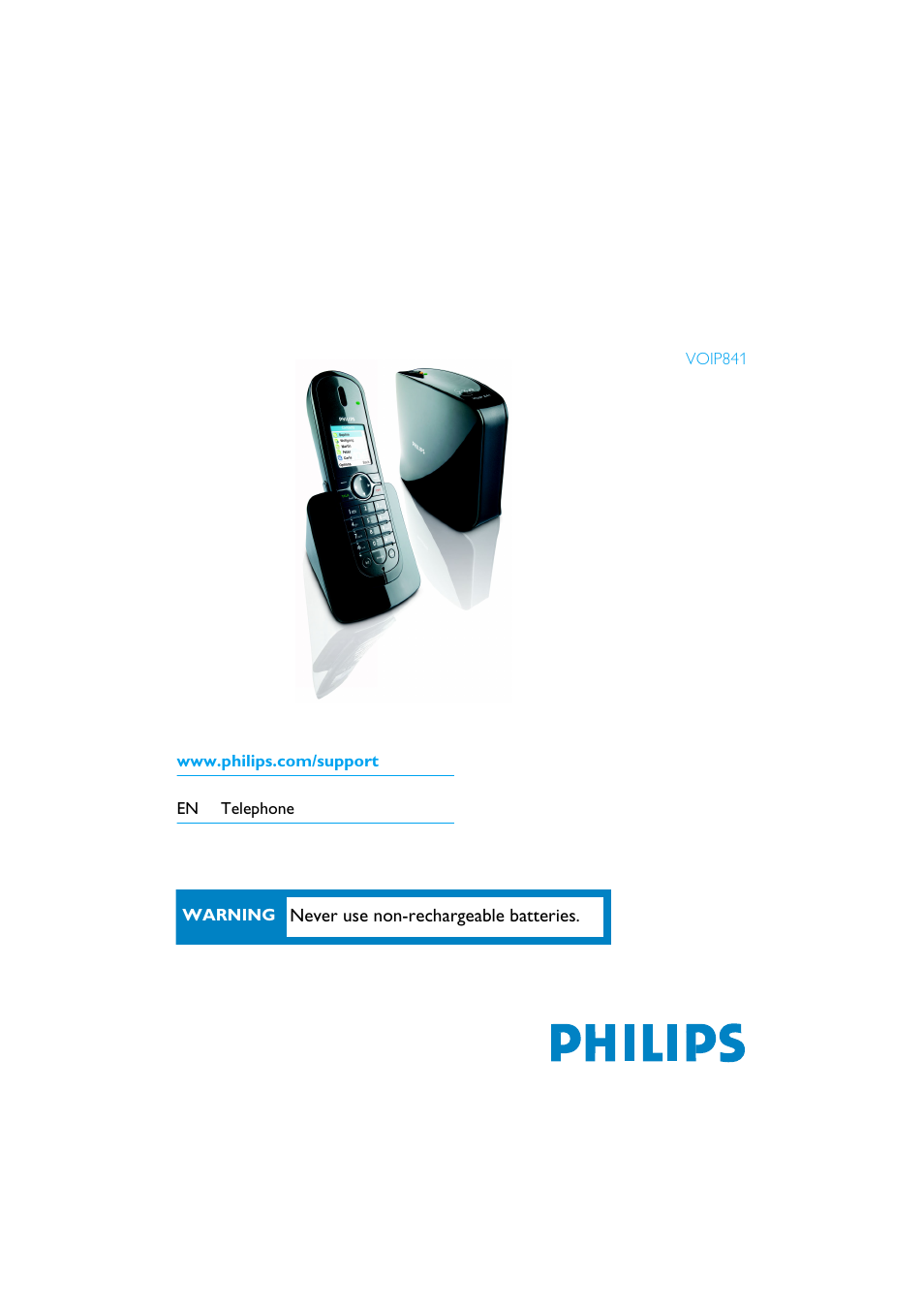 Philips Internet-DECT phone VOIP8411B User Manual | 50 pages