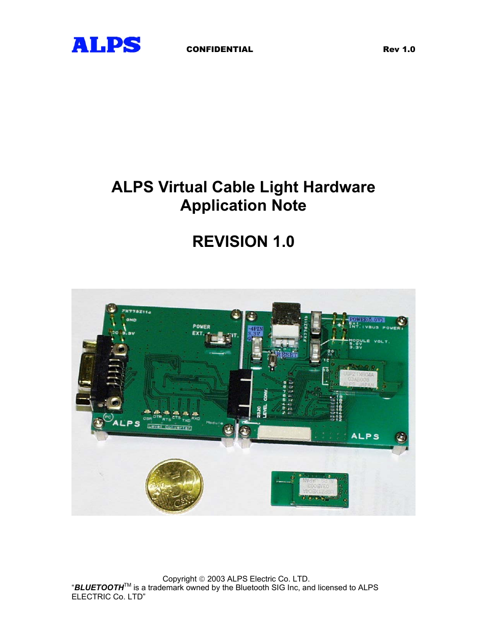 Alps Electric Virtual Cable Light Module User Manual | 5 pages