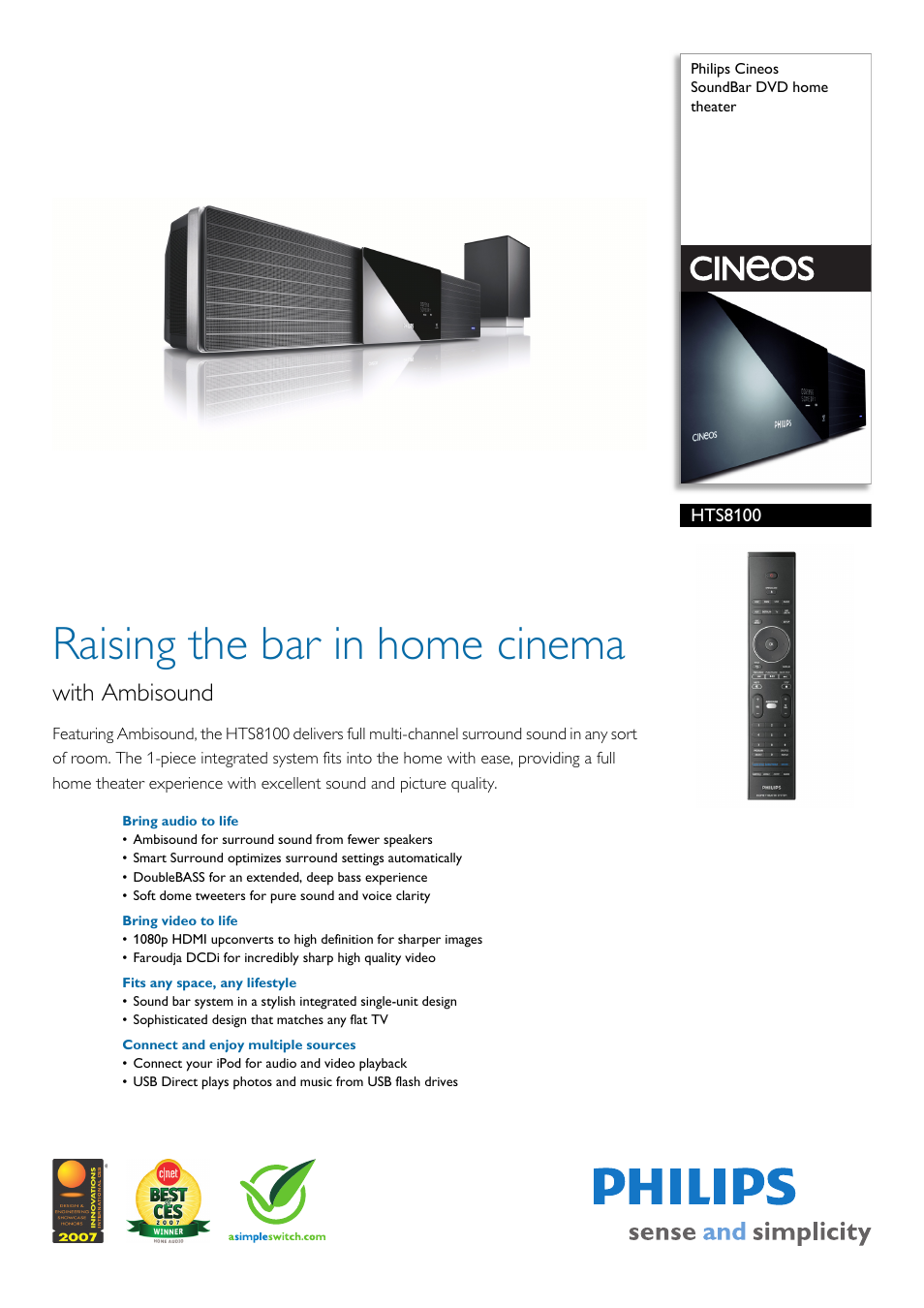 Philips HTS8100-37 User Manual | 3 pages