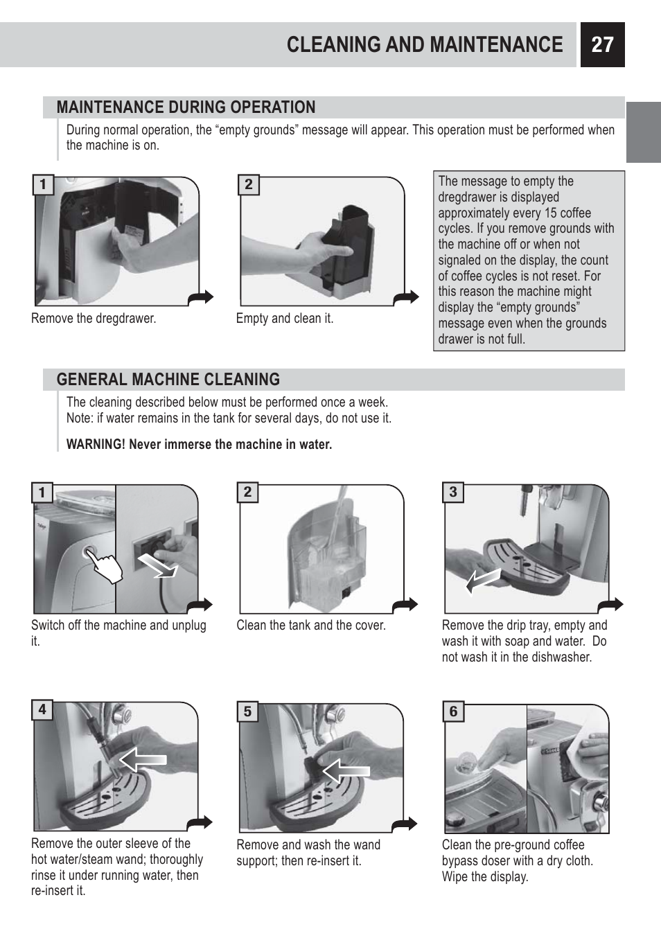 Cleaning and maintenance | Philips 10002865 User Manual | Page 29 / 36