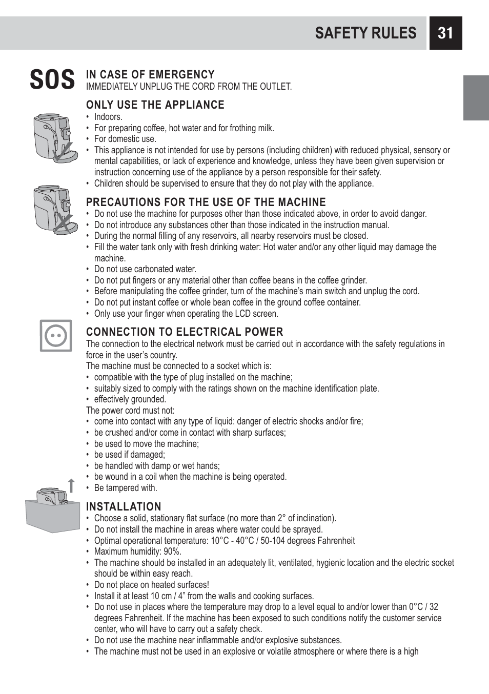 31 safety rules | Philips 10002865 User Manual | Page 33 / 36