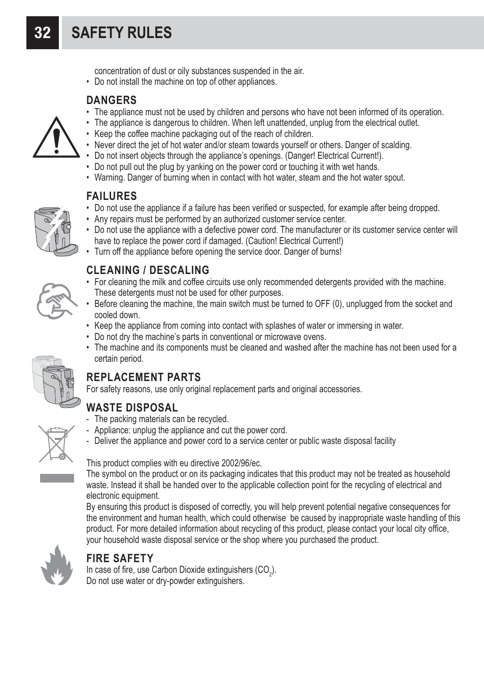 Safety rules | Philips 10002865 User Manual | Page 34 / 36