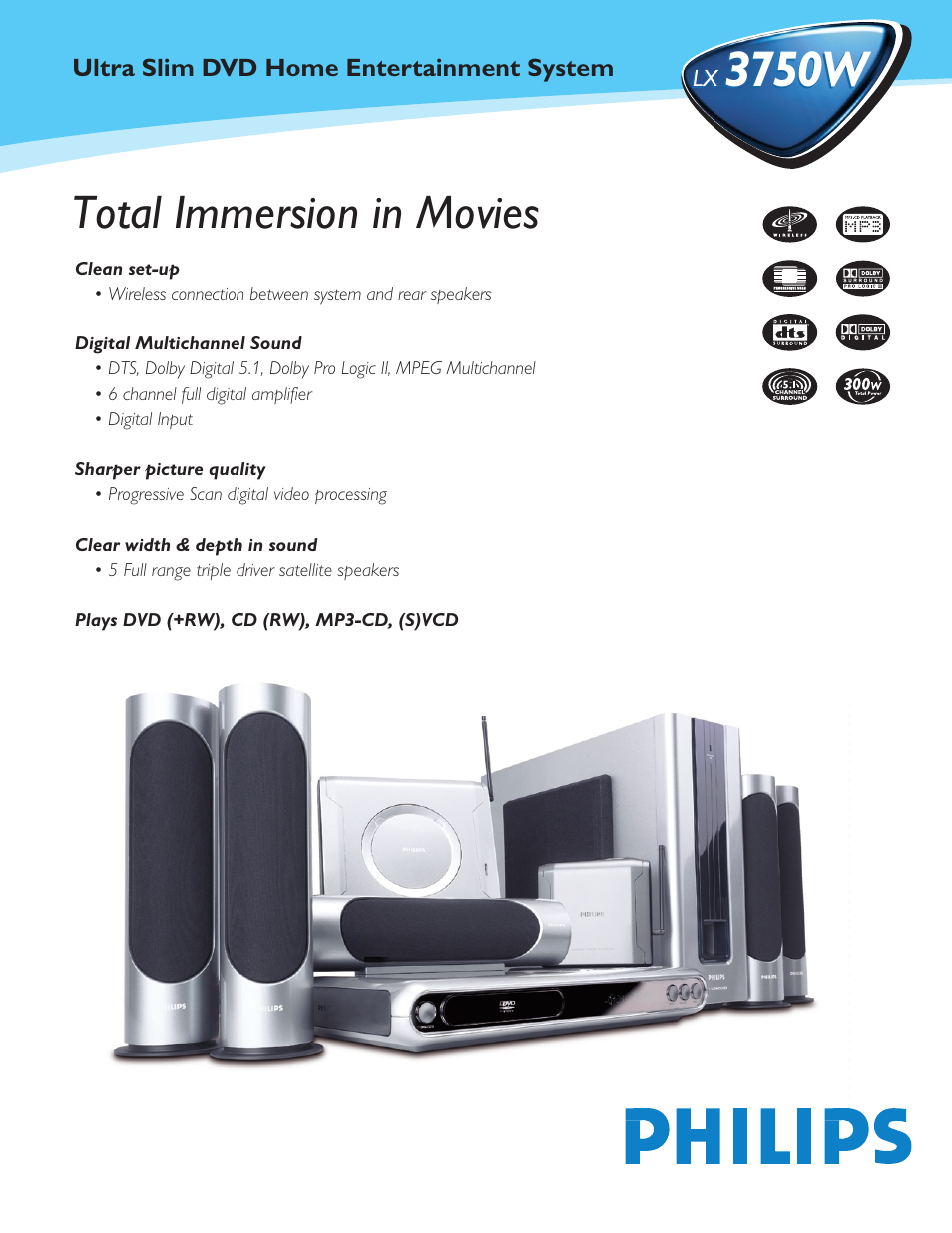 Philips LX3750W-37 User Manual | 2 pages