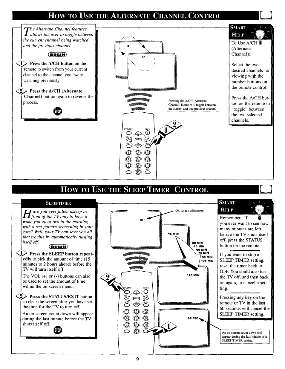 Press the a/ch button on the, Sl.kkptimkr | Philips PS1944C User Manual | Page 9 / 16