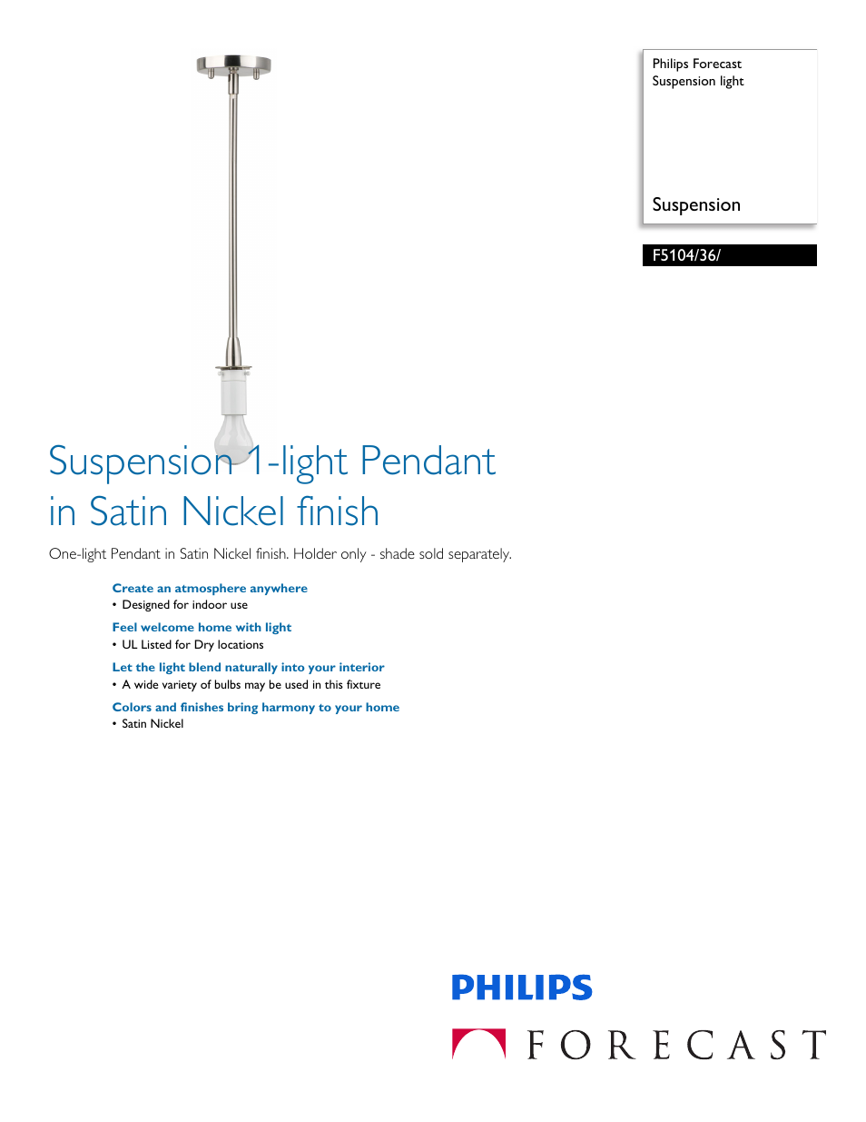 Philips F510436 User Manual | 2 pages