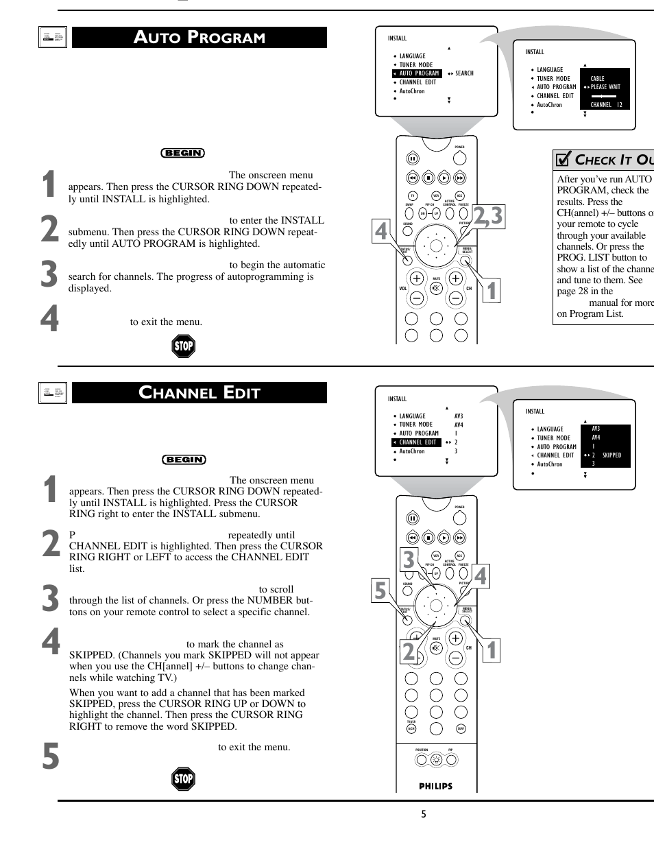 Hannel, Cc c, Rogram | Philips 55PW9383 User Manual | Page 5 / 8