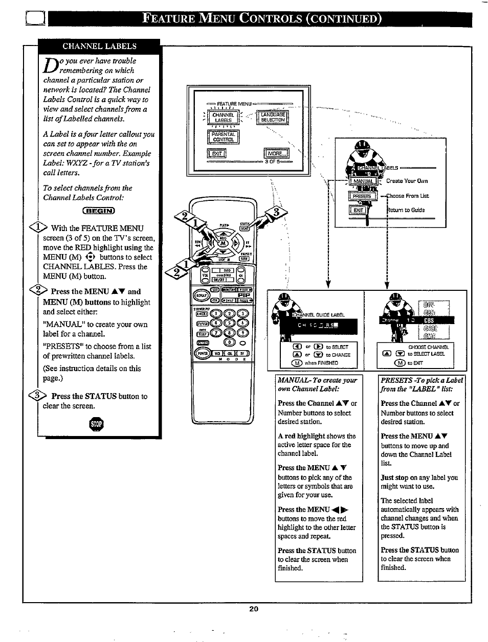 Eature, Ontrols, Continued | Philips MX3297B User Manual | Page 20 / 56