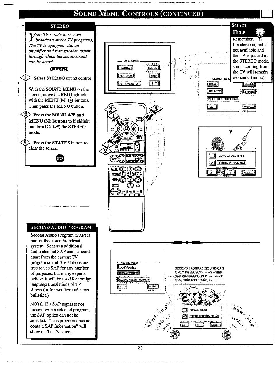 Ound, Ontrols, Continued | Philips MX3297B User Manual | Page 23 / 56