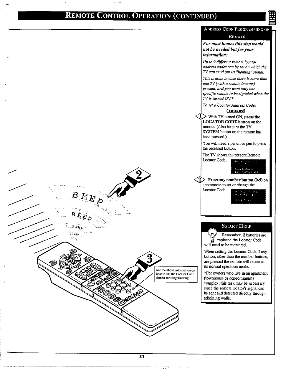 Emote, Ontrol, Peration | Continued | Philips MX3297B User Manual | Page 31 / 56