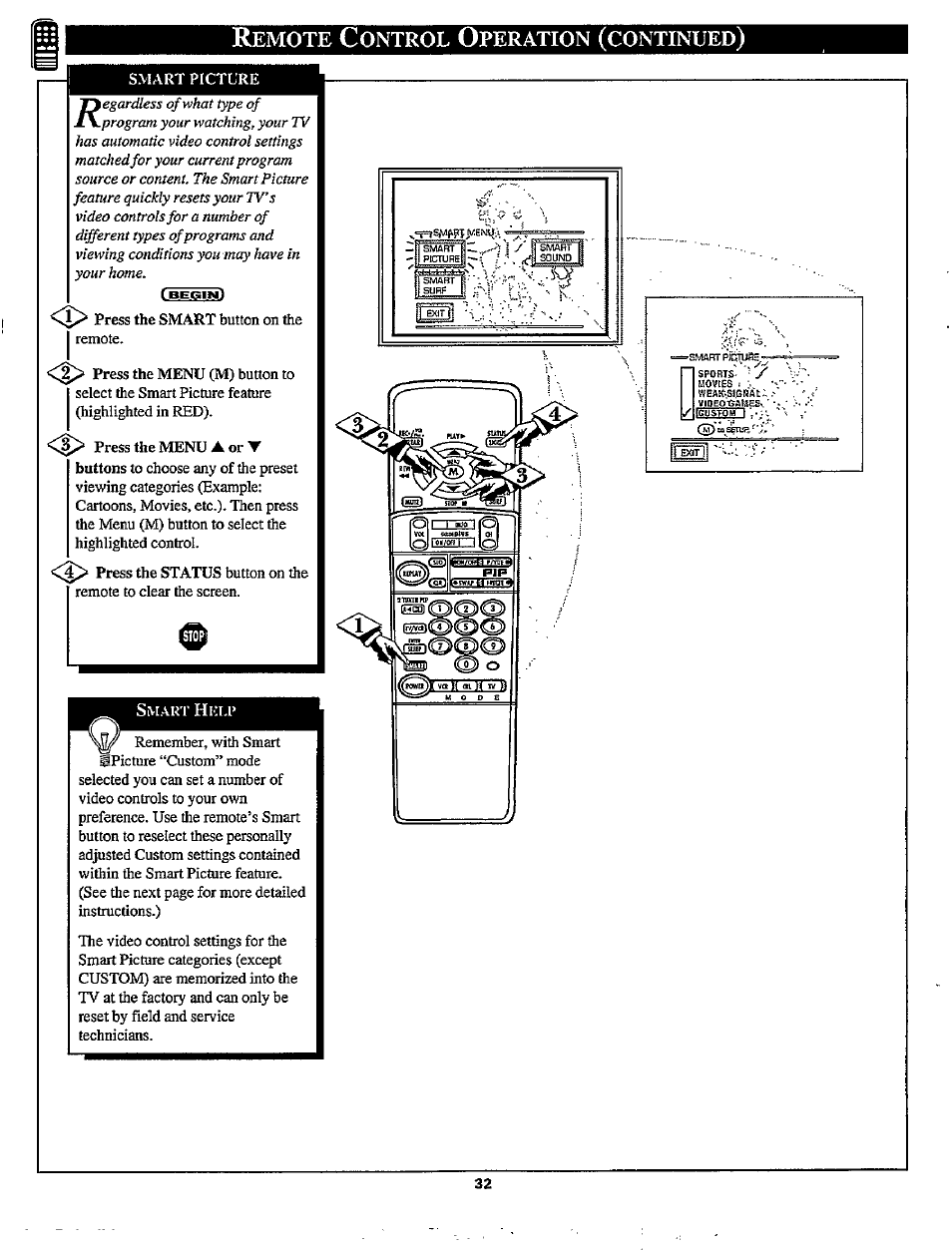 Emote, Ontrol, Peration | Continued | Philips MX3297B User Manual | Page 32 / 56