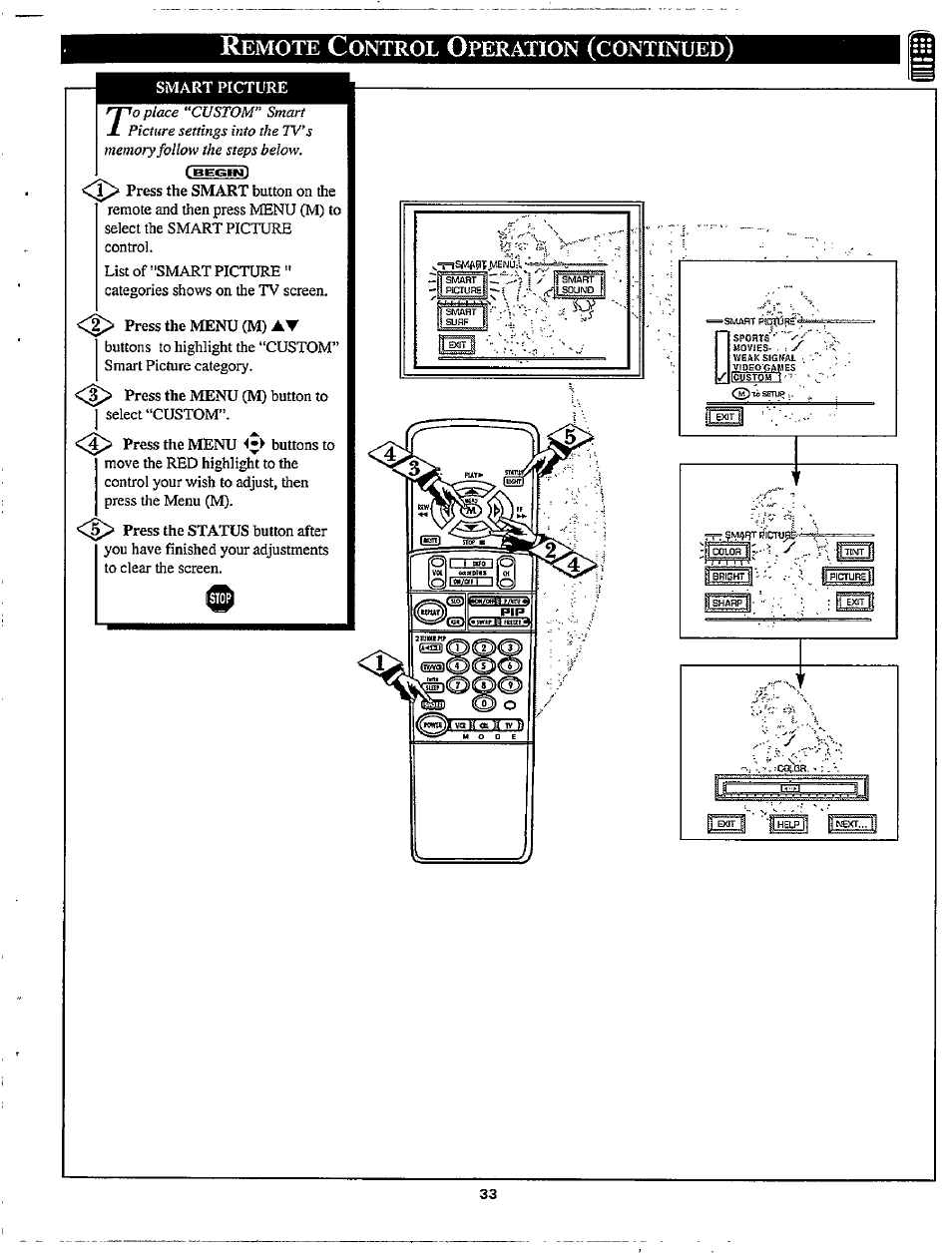 Emote, Ontrol, Peration | Continued | Philips MX3297B User Manual | Page 33 / 56