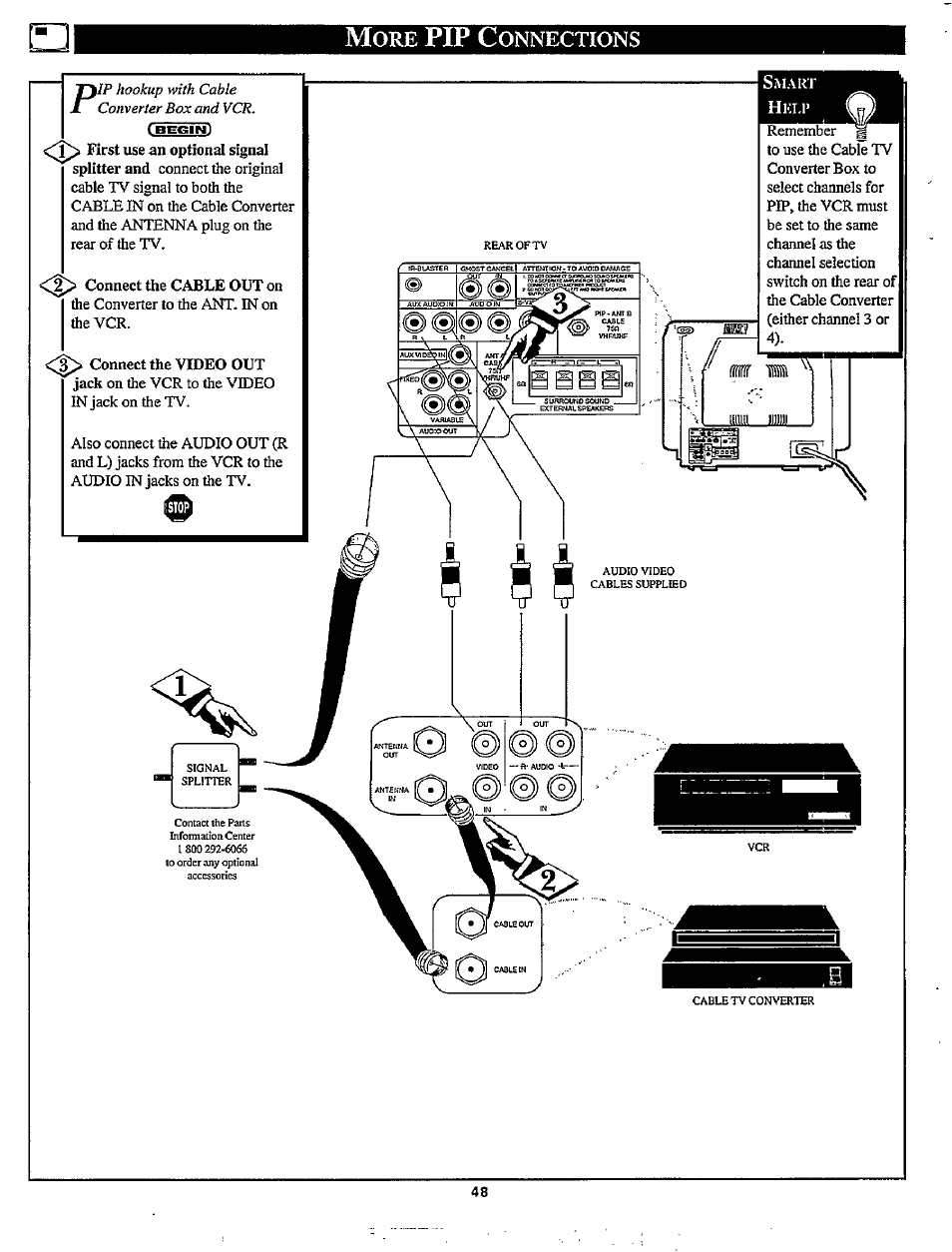 More pip connections, Pip c, Onnections | Philips MX3297B User Manual | Page 48 / 56