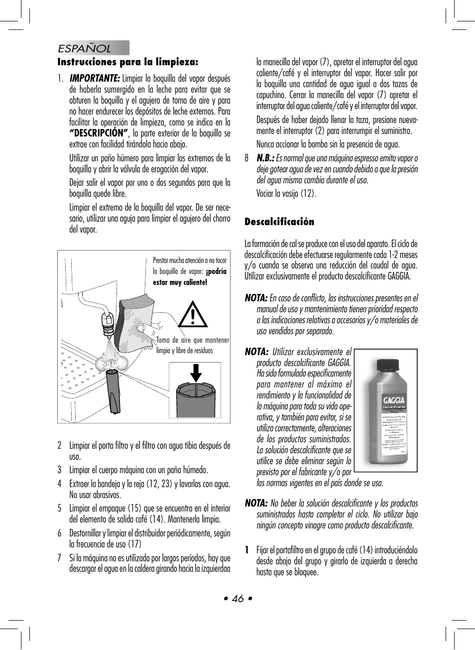 Philips GAGGIA NEW ES06 COLOR RED User Manual | Page 49 / 76