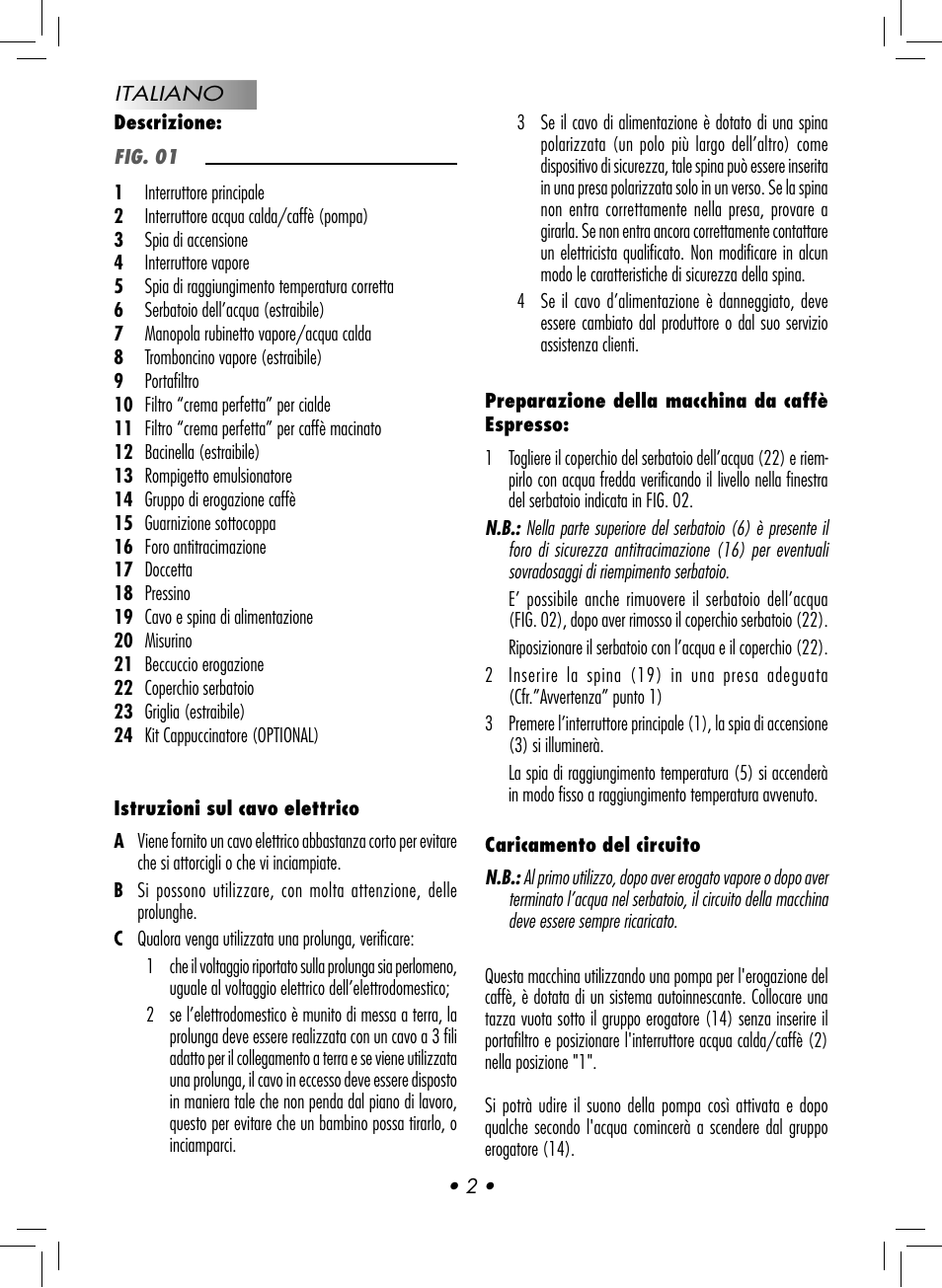 Philips GAGGIA NEW ES06 COLOR RED User Manual | Page 5 / 76