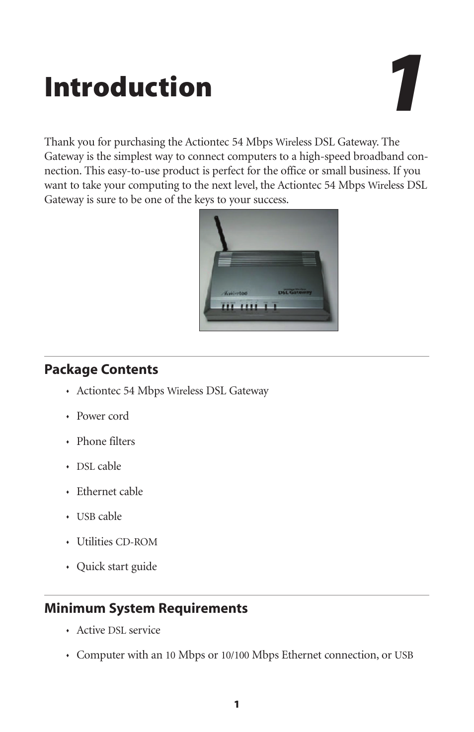Introduction | Actiontec electronic Wireless DSL Gateway GT704WG-QW04 User Manual | Page 4 / 97
