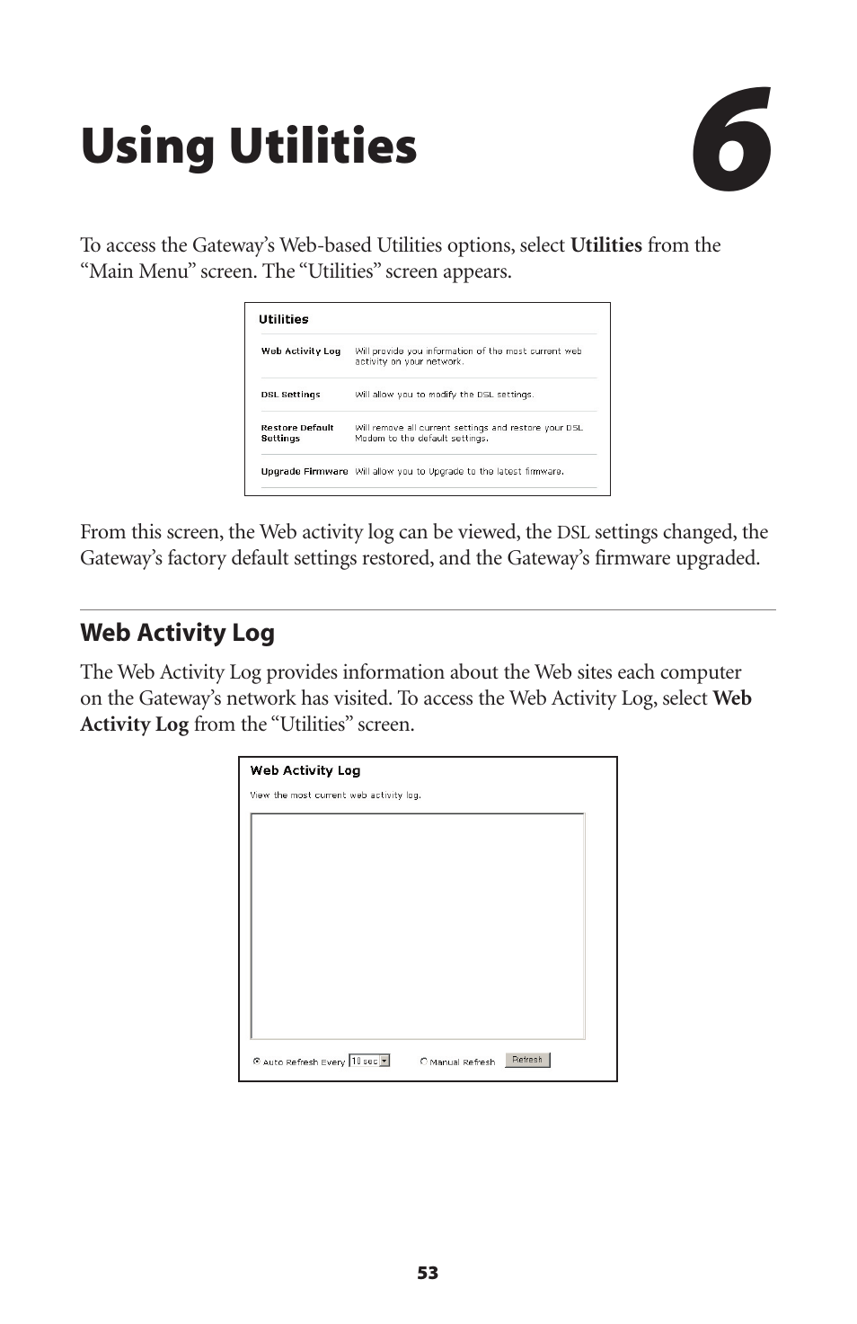 Using utilities | Actiontec electronic Wireless DSL Gateway GT704WG-QW04 User Manual | Page 56 / 97