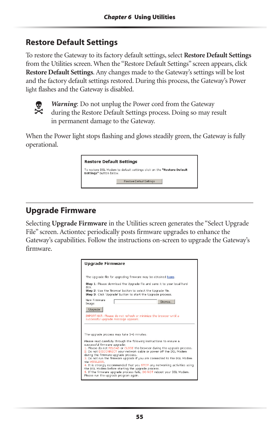 Actiontec electronic Wireless DSL Gateway GT704WG-QW04 User Manual | Page 58 / 97