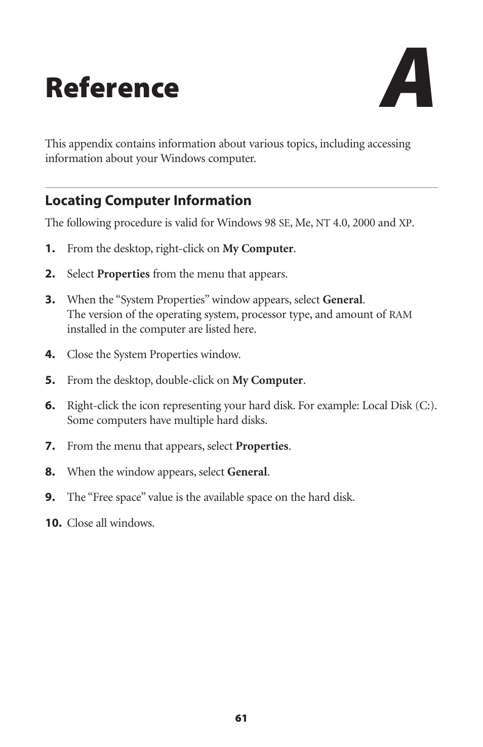 Reference | Actiontec electronic Wireless DSL Gateway GT704WG-QW04 User Manual | Page 64 / 97