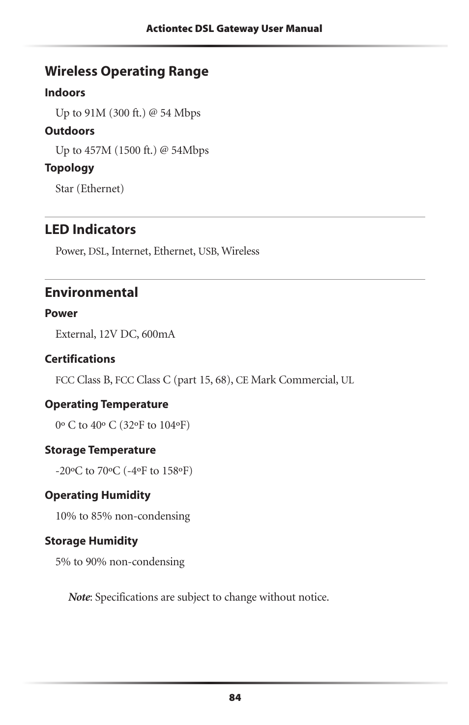 Actiontec electronic Wireless DSL Gateway GT704WG-QW04 User Manual | Page 87 / 97