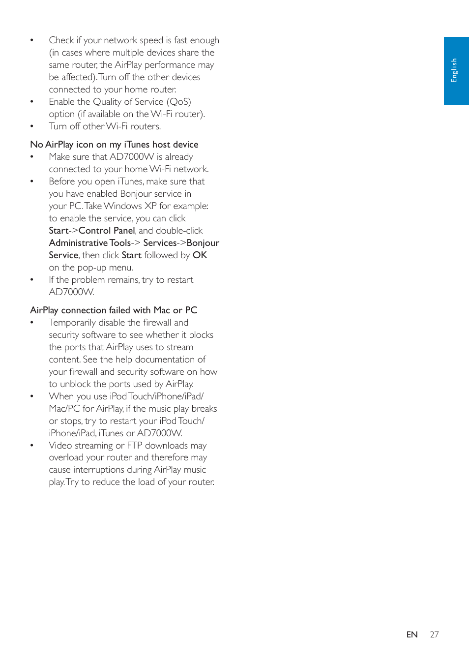 Philips AD7000W-37 User Manual | Page 27 / 28