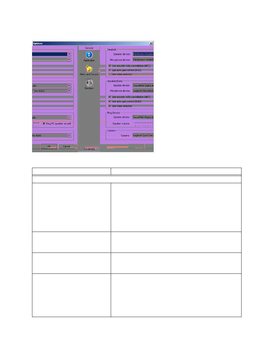 Options – general – device | Actiontec electronic 1.5 Telephone User Manual | Page 38 / 70