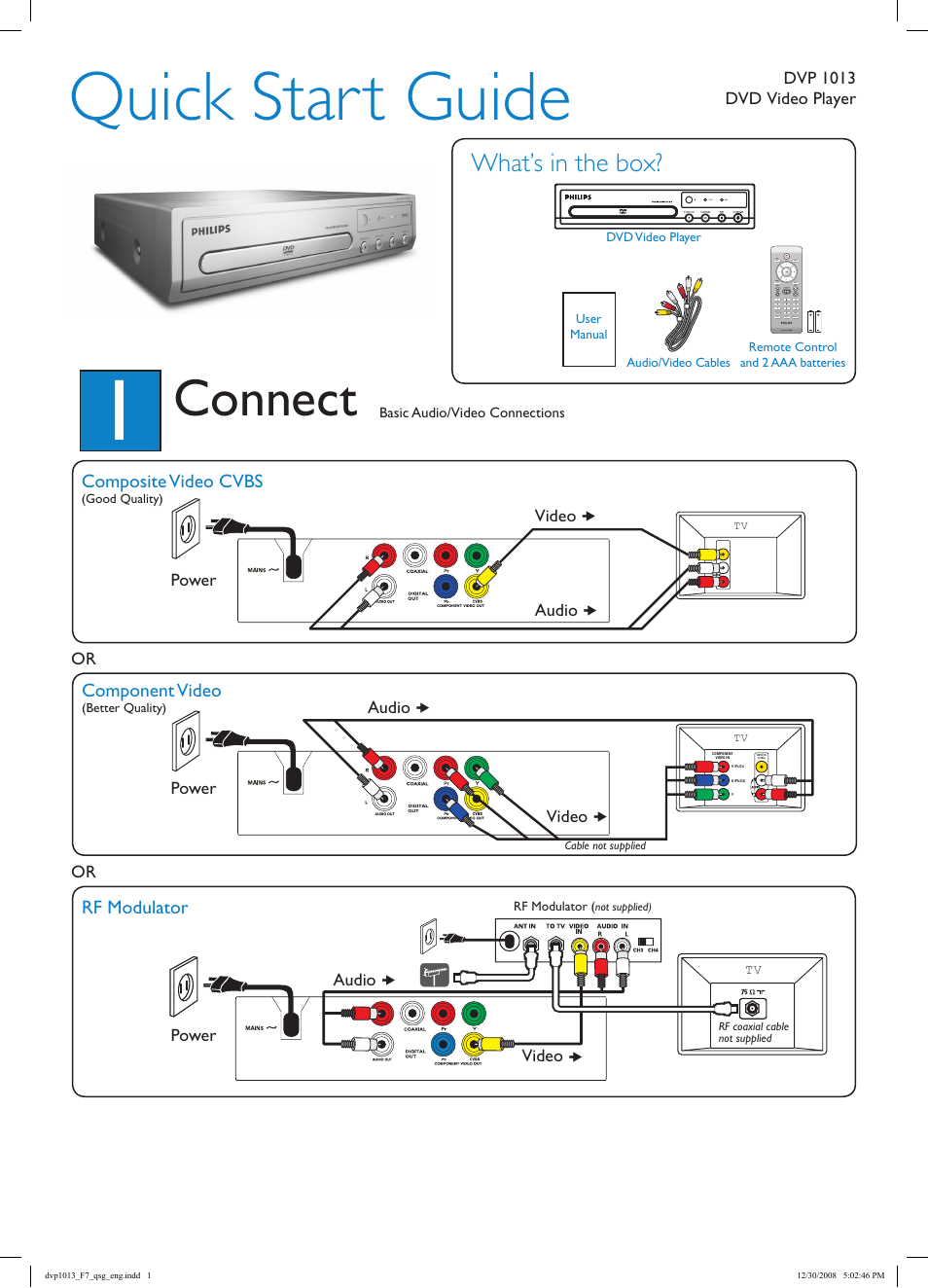 Philips DVP1013-F7 User Manual | 2 pages