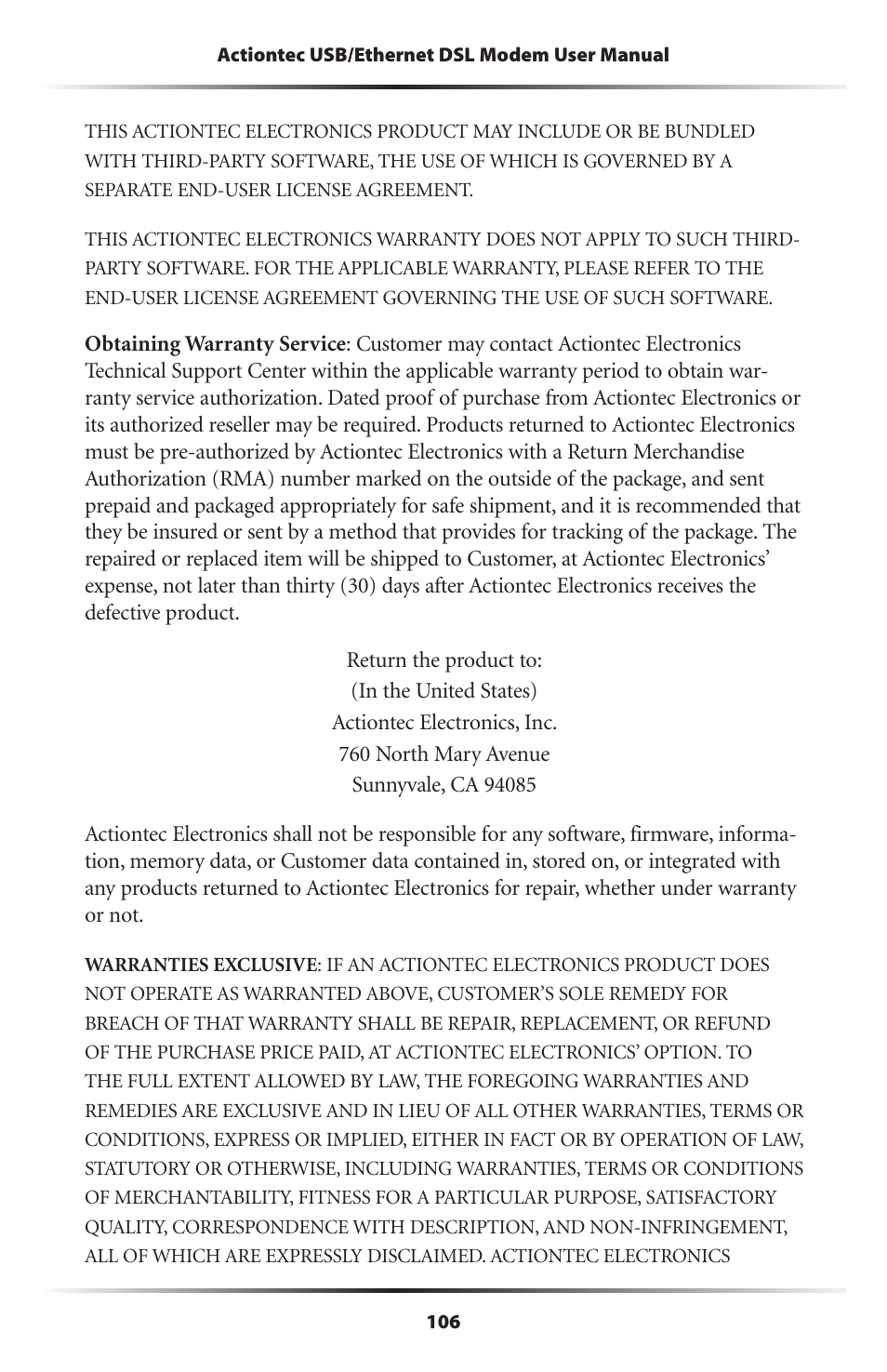 Actiontec electronic GT701R User Manual | Page 111 / 113
