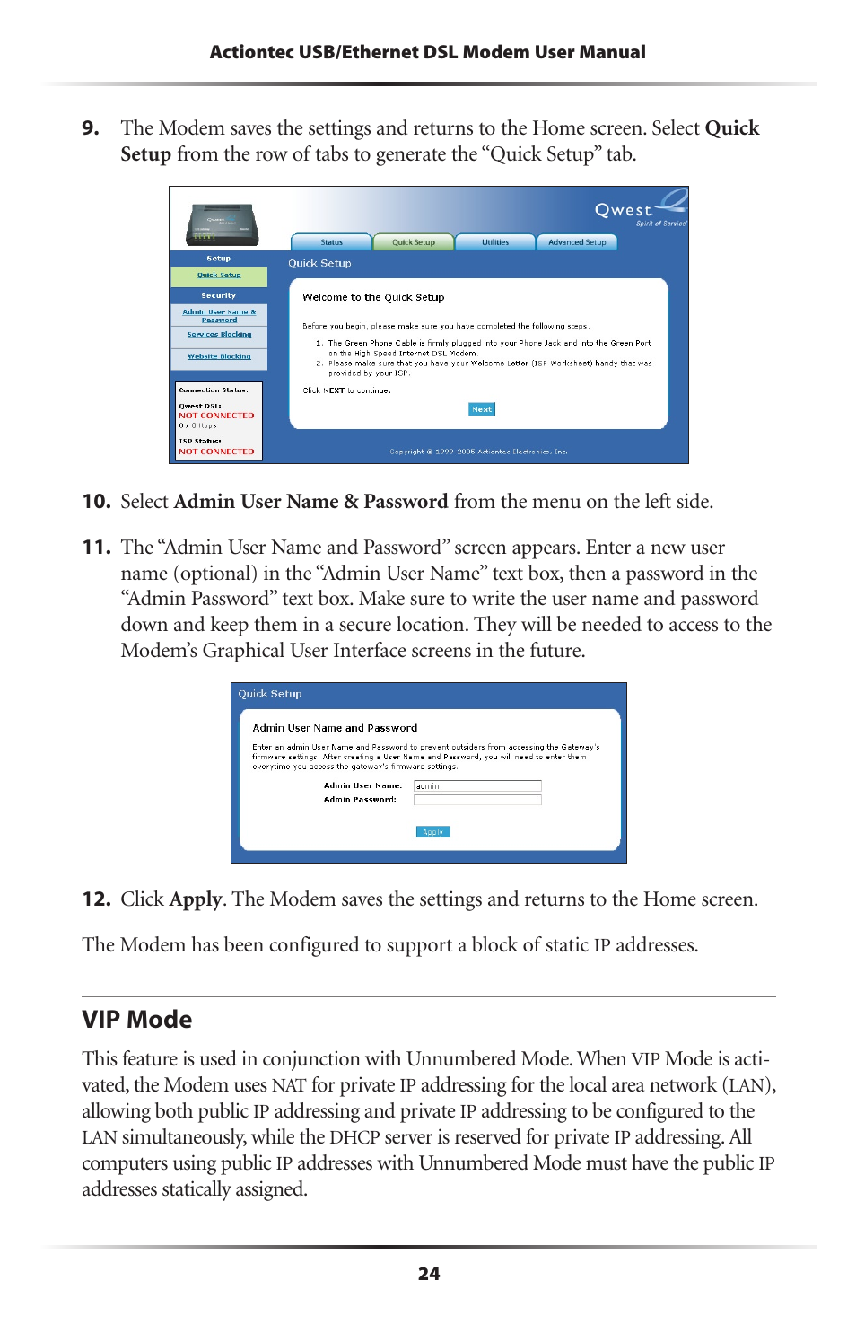 Vip mode | Actiontec electronic GT701R User Manual | Page 29 / 113