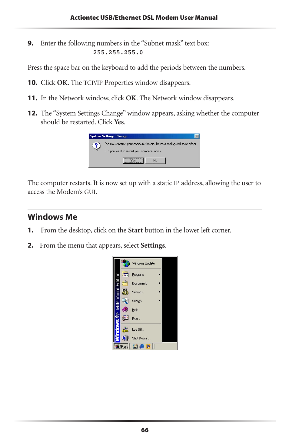 Windows me | Actiontec electronic GT701R User Manual | Page 71 / 113