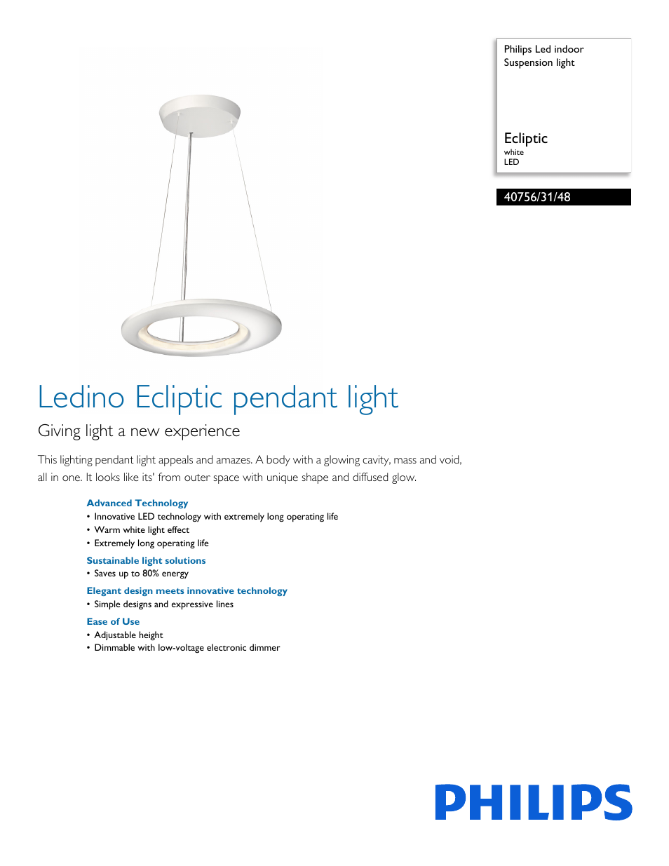 Philips 407563148 User Manual | 2 pages
