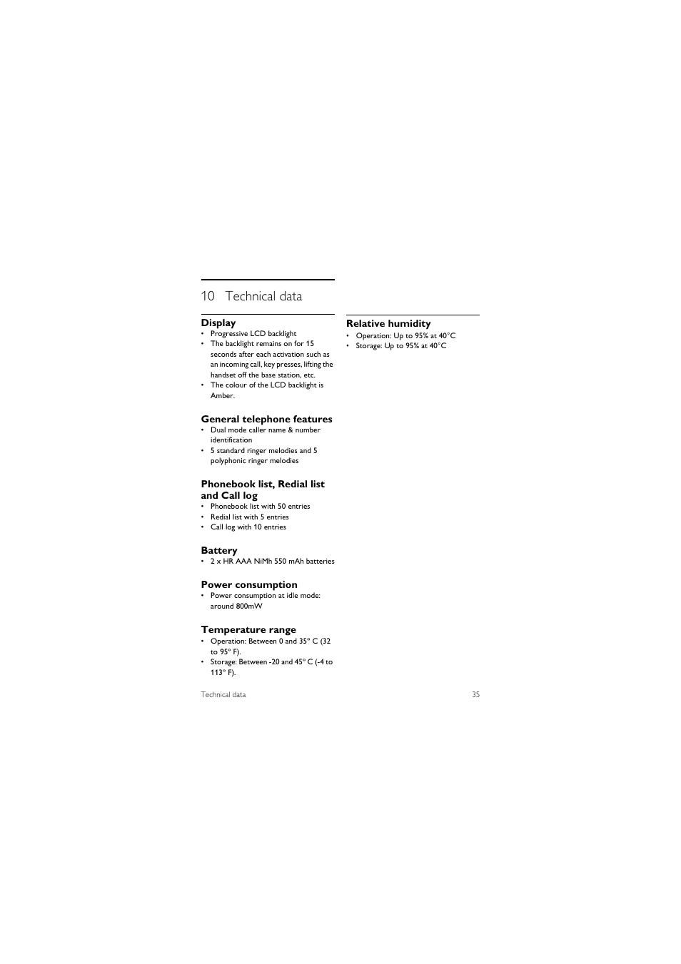 10 technical data | Philips CD1501B-37 User Manual | Page 37 / 43