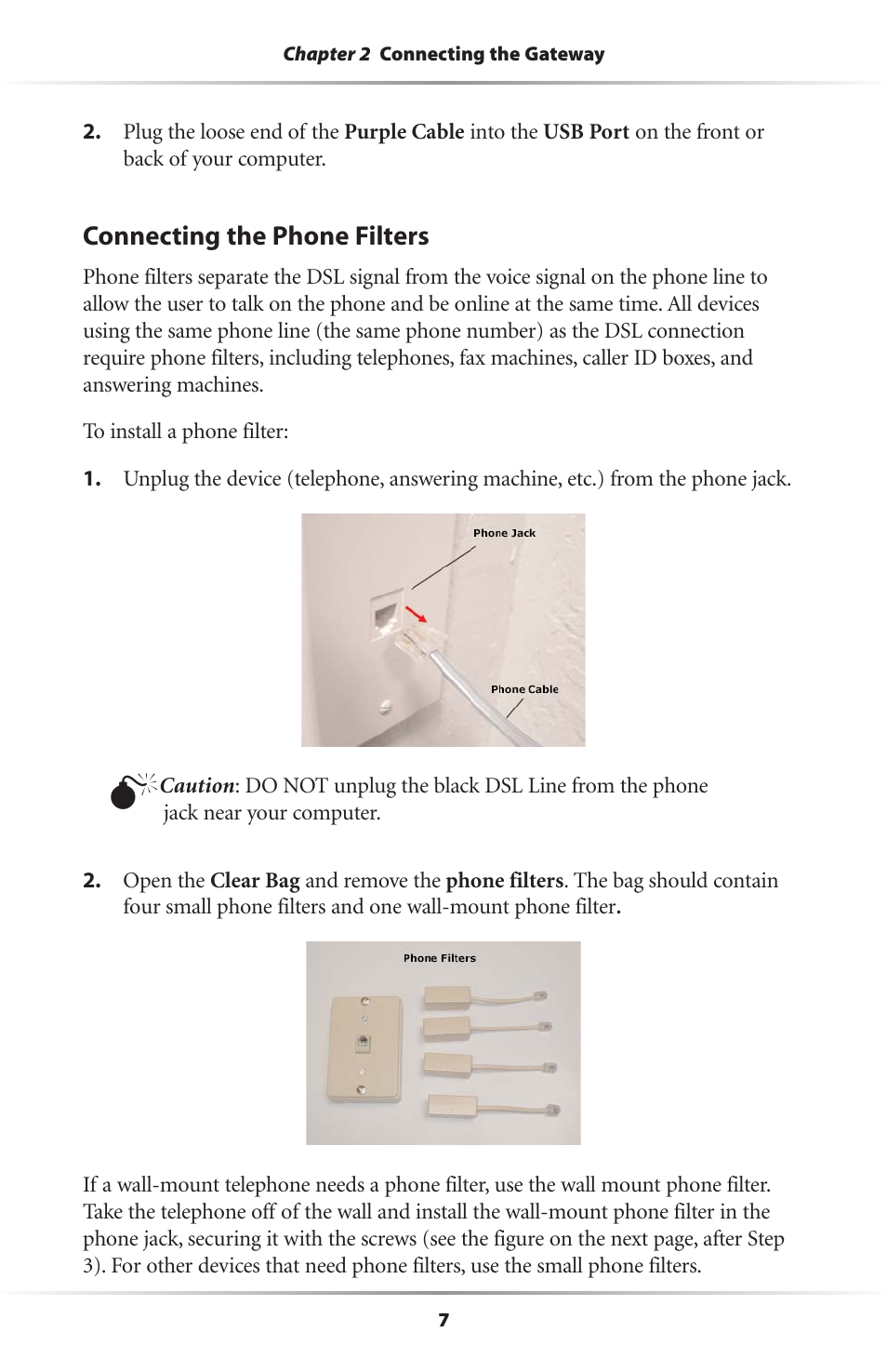 Connecting the phone filters | Actiontec electronic Wireless-Ready User Manual | Page 10 / 69