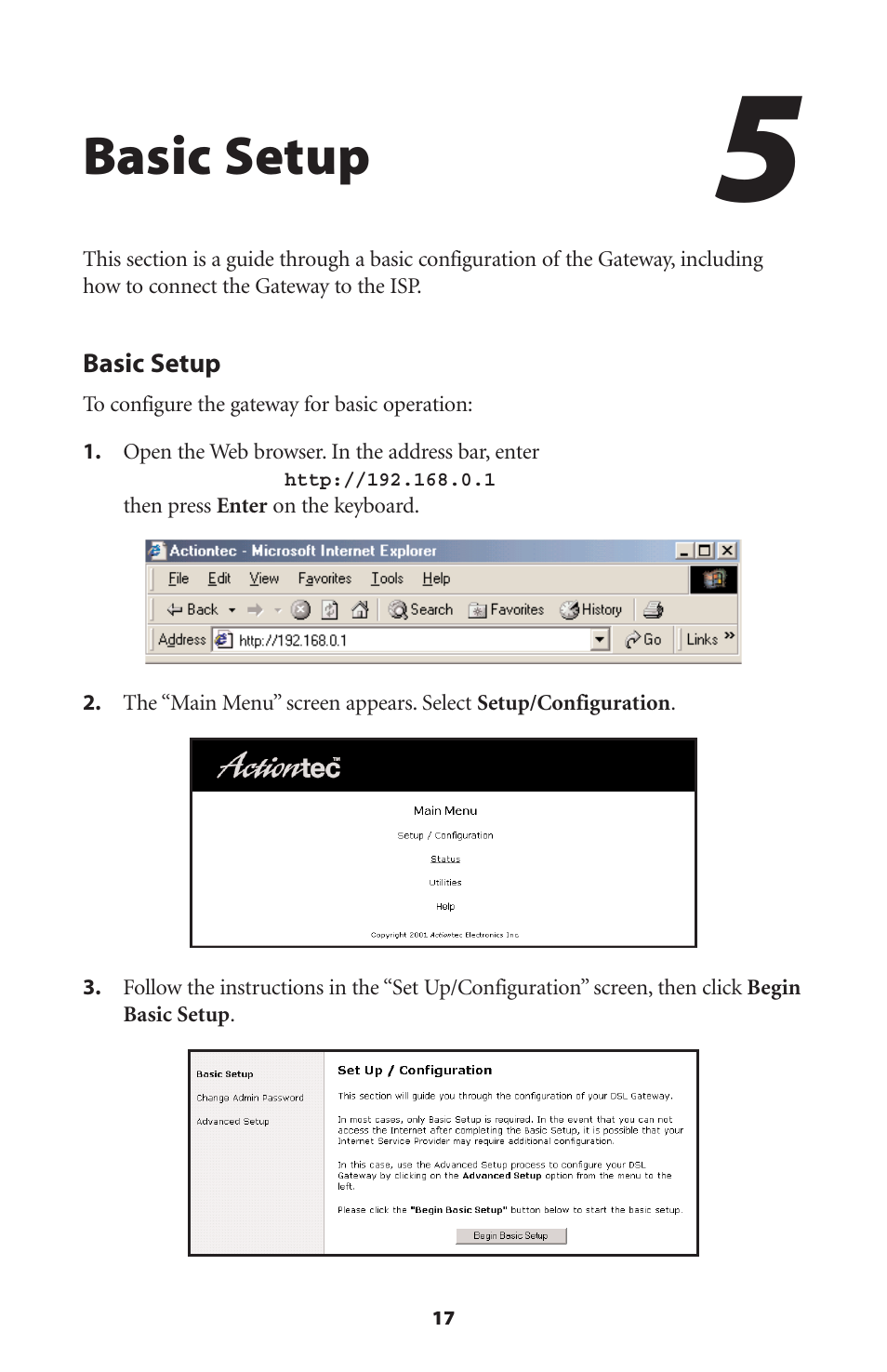 Basic setup | Actiontec electronic Wireless-Ready User Manual | Page 20 / 69