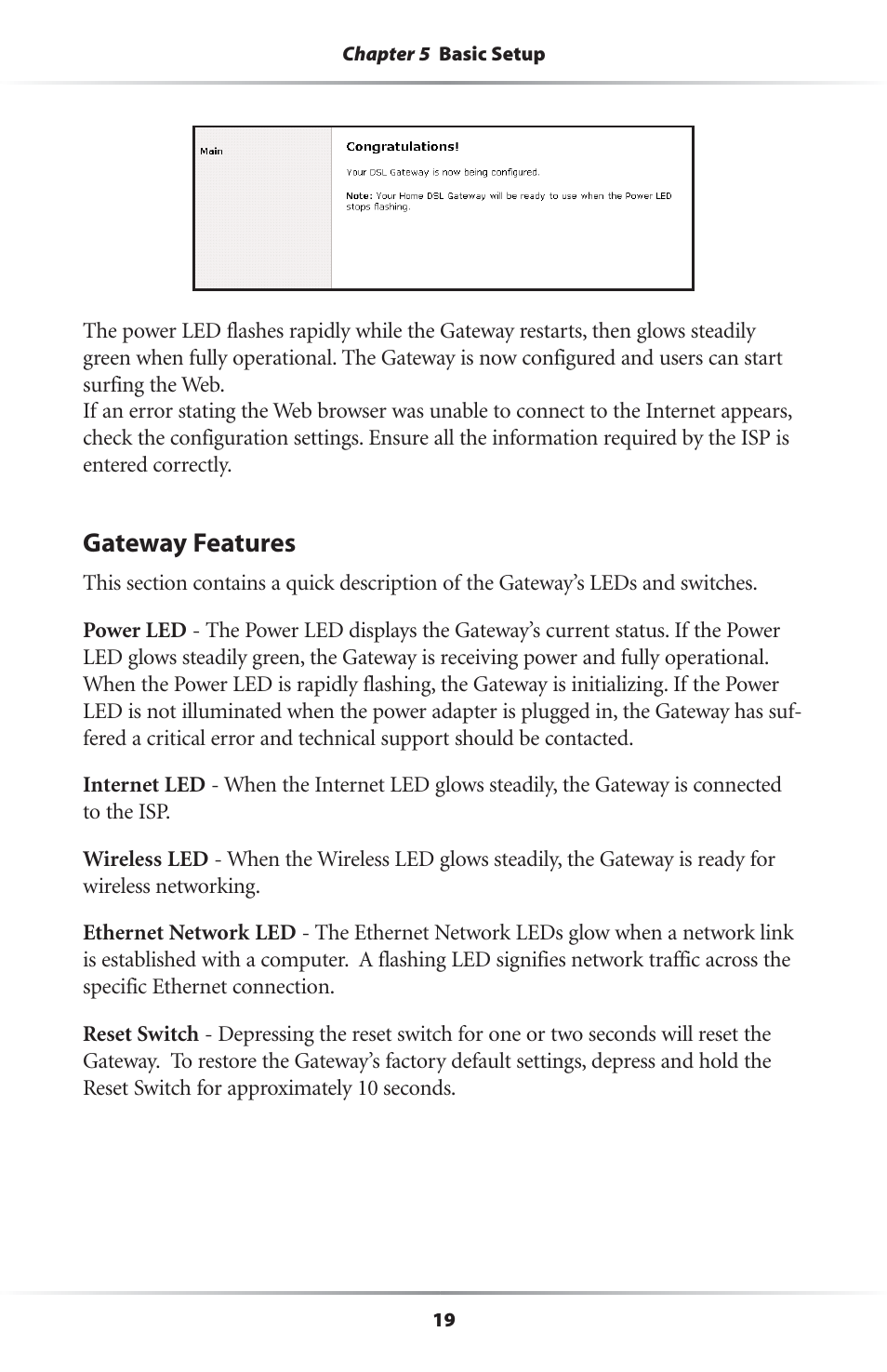 Gateway features | Actiontec electronic Wireless-Ready User Manual | Page 22 / 69