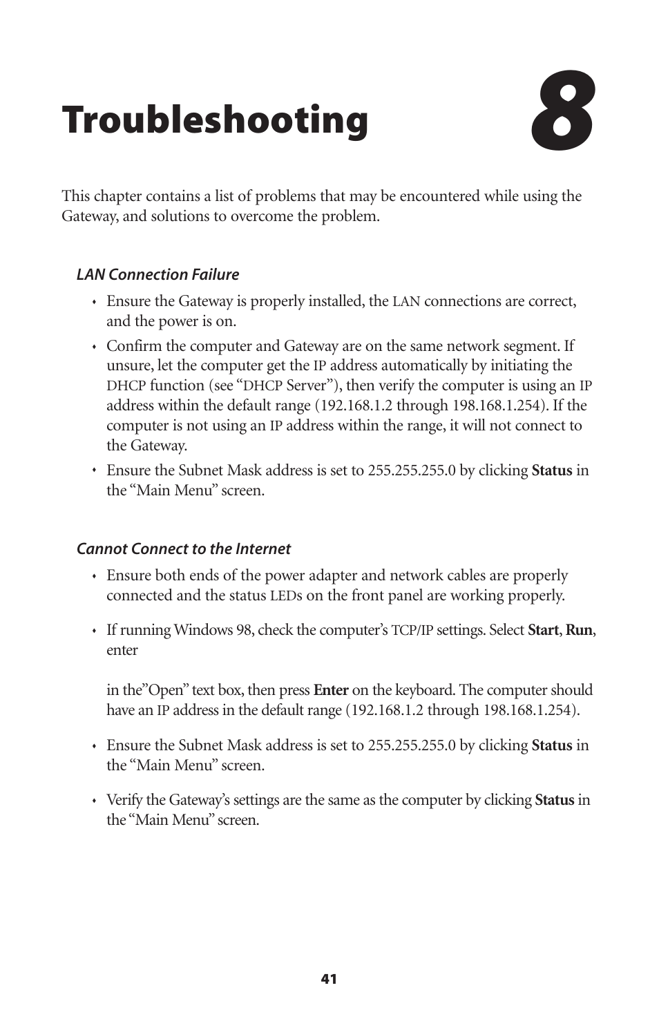 Troubleshooting | Actiontec electronic Wireless-Ready User Manual | Page 44 / 69